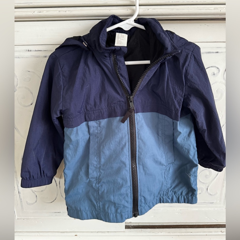 H&M toddler boy hooded windbreaker in blue/navy